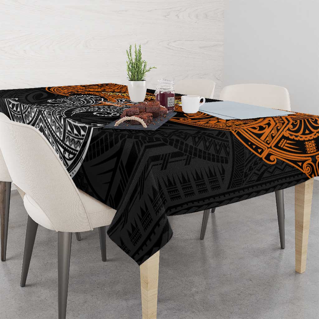 Personalized Wests Tigers Tablecloth Polynesian Tribal Pattern Style