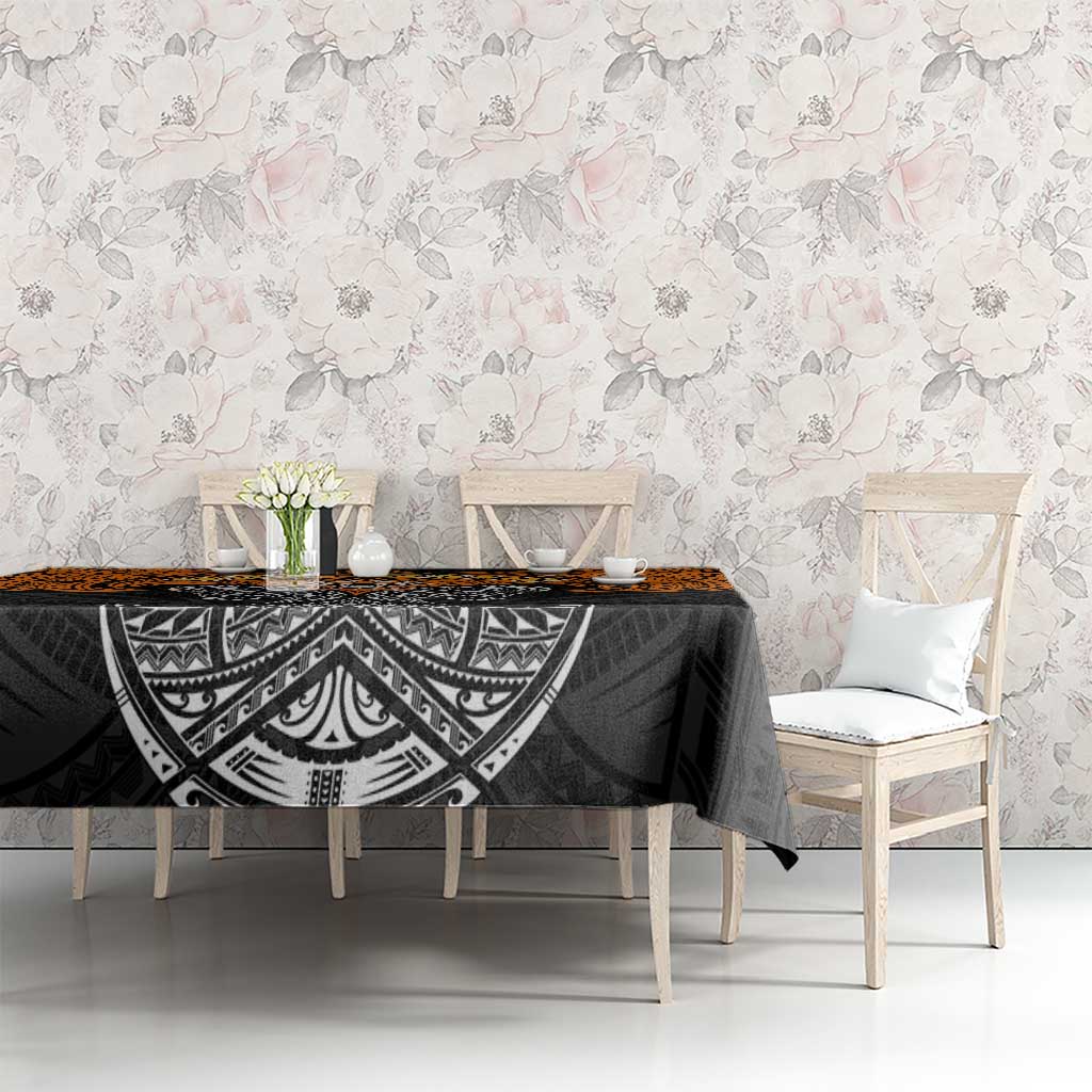Personalized Wests Tigers Tablecloth Polynesian Tribal Pattern Style