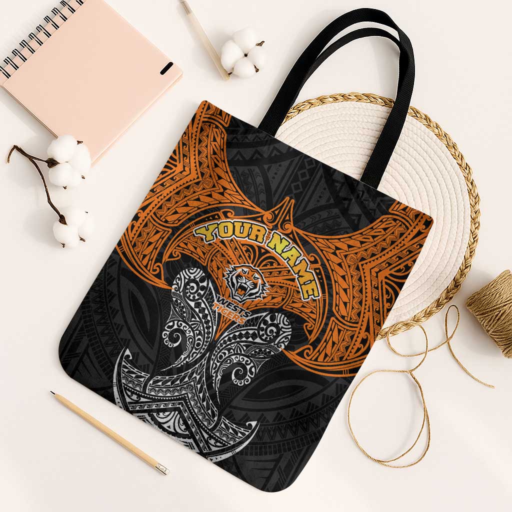 Personalized Wests Tigers Tote Bag Polynesian Tribal Pattern Style