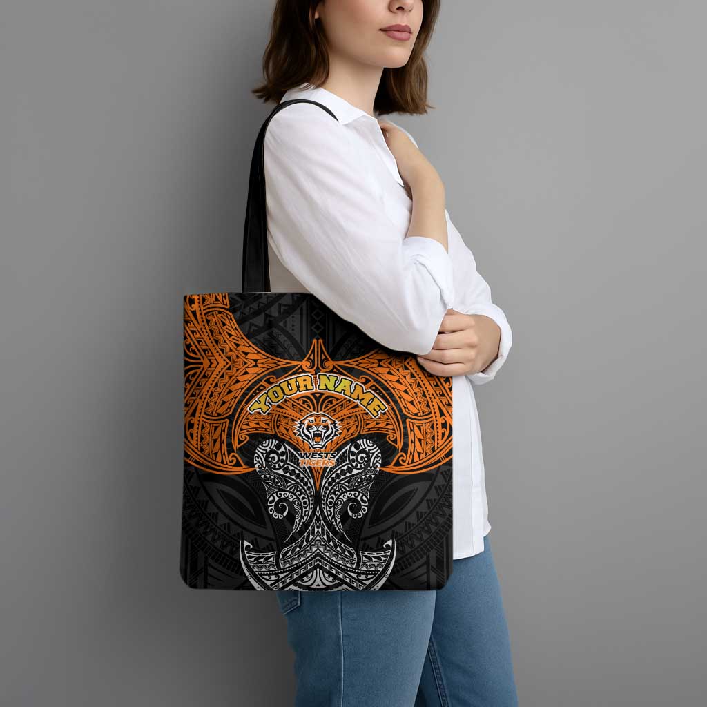 Personalized Wests Tigers Tote Bag Polynesian Tribal Pattern Style