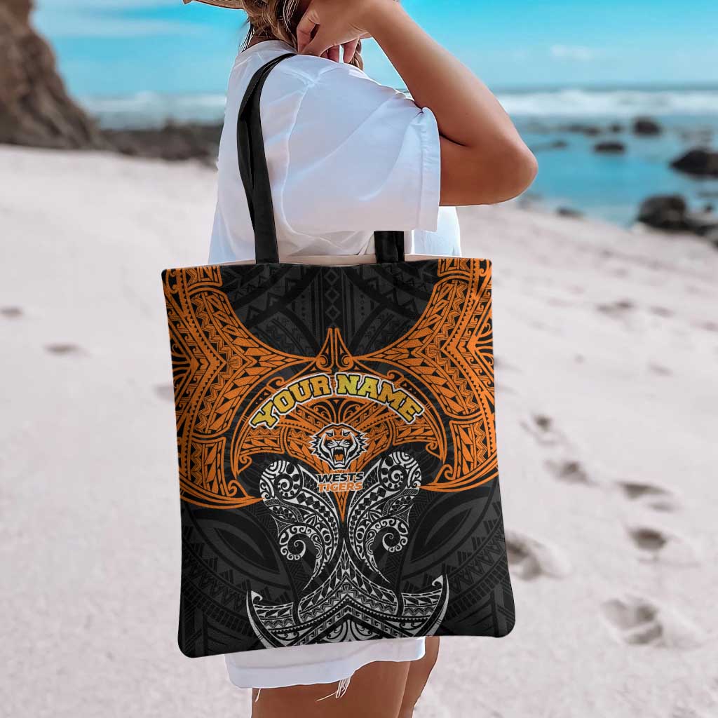 Personalized Wests Tigers Tote Bag Polynesian Tribal Pattern Style