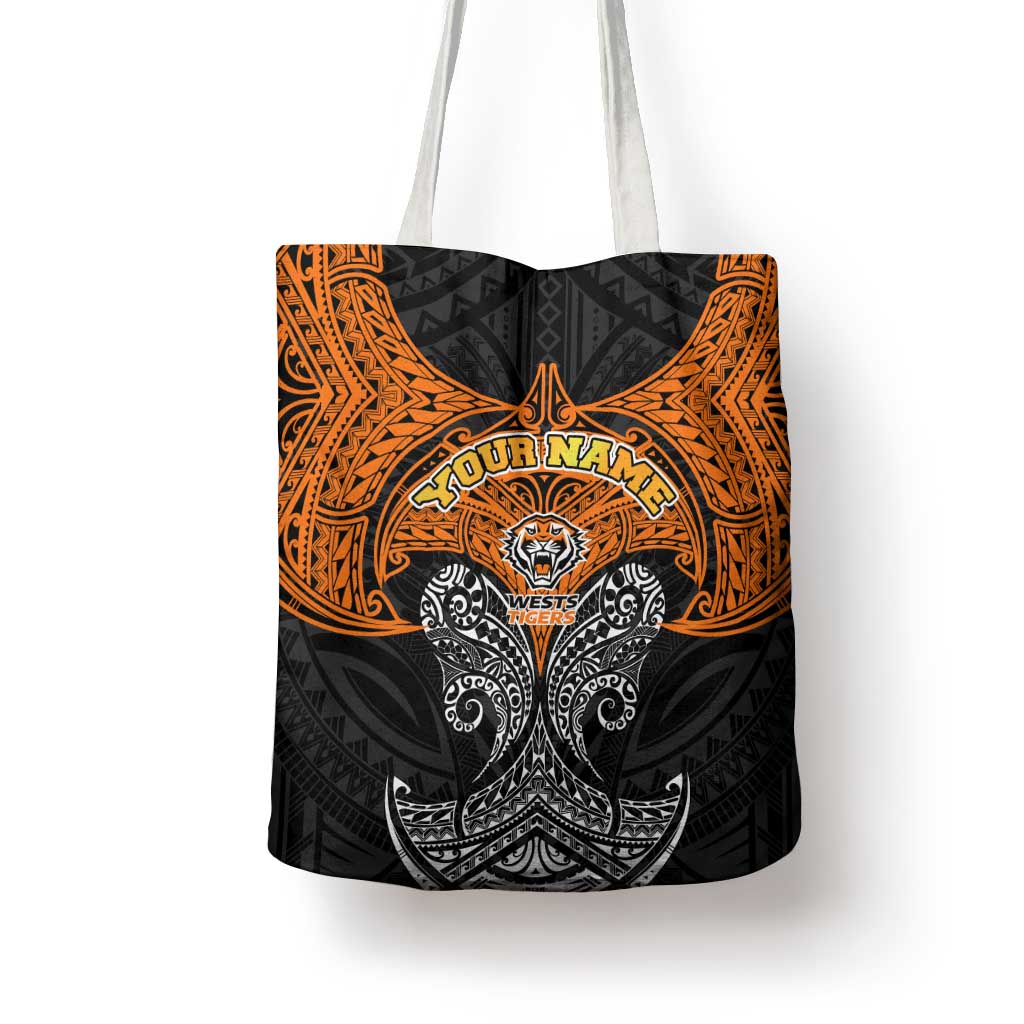 Personalized Wests Tigers Tote Bag Polynesian Tribal Pattern Style