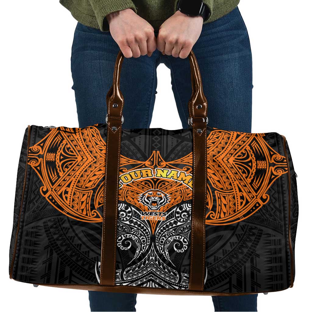 Personalized Wests Tigers Travel Bag Polynesian Tribal Pattern Style