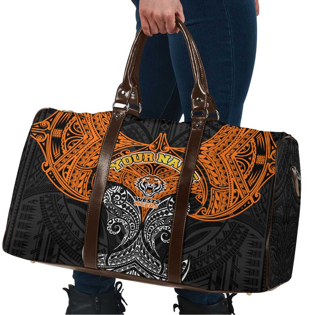 Personalized Wests Tigers Travel Bag Polynesian Tribal Pattern Style