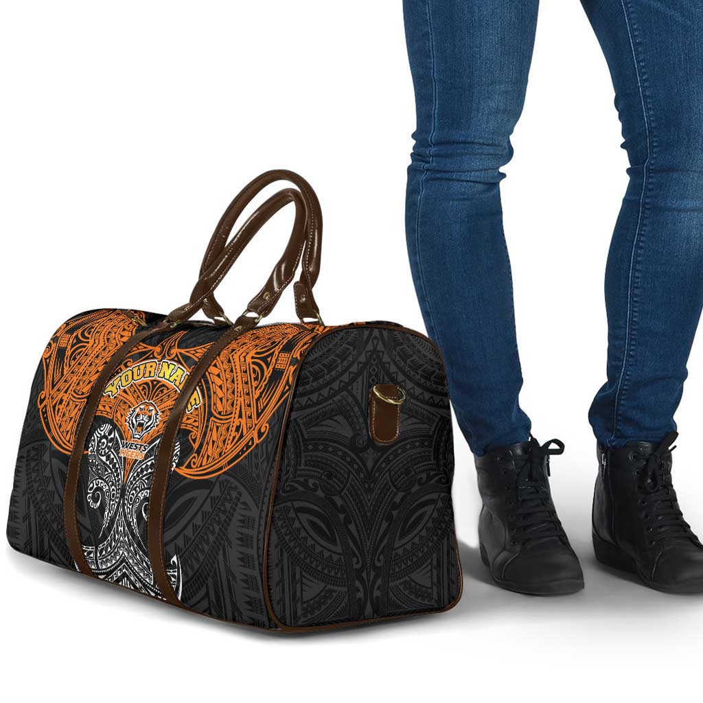 Personalized Wests Tigers Travel Bag Polynesian Tribal Pattern Style