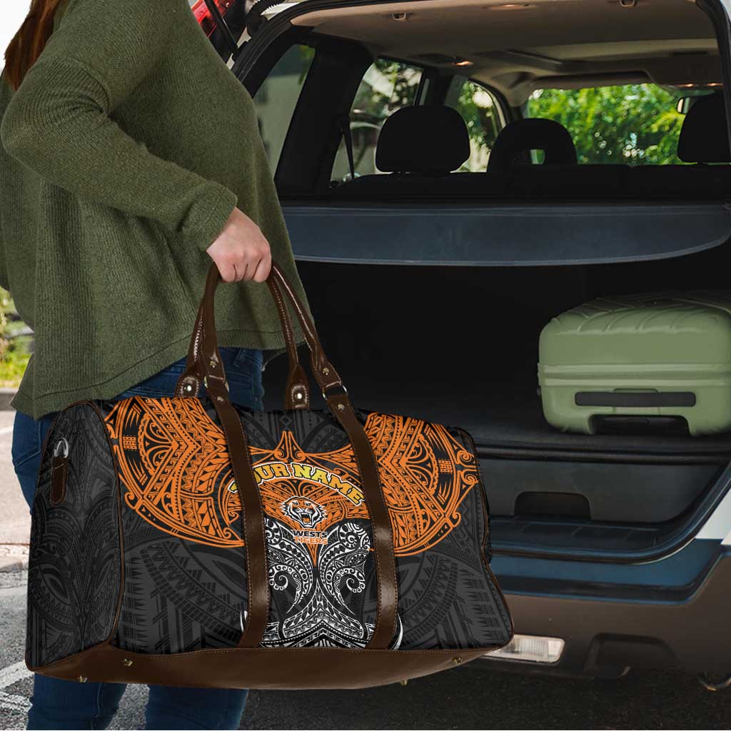 Personalized Wests Tigers Travel Bag Polynesian Tribal Pattern Style