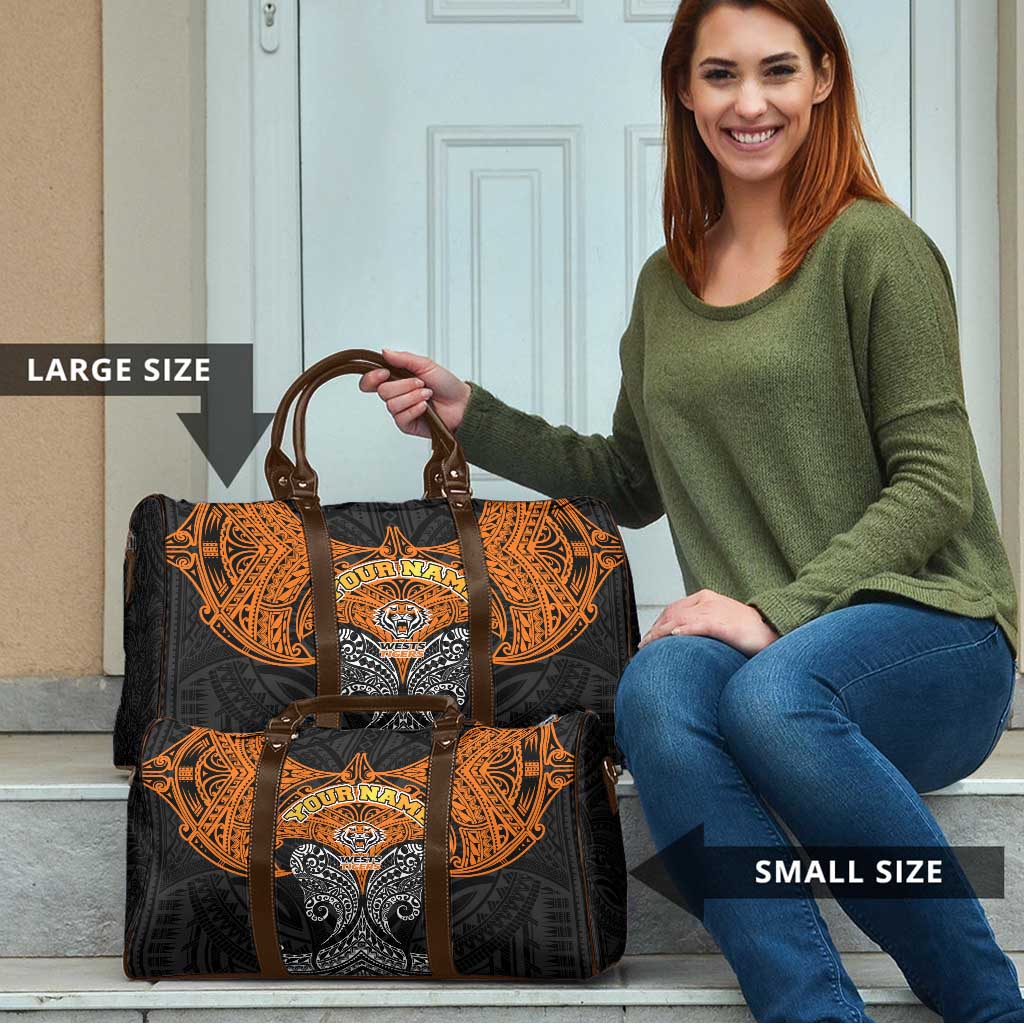 Personalized Wests Tigers Travel Bag Polynesian Tribal Pattern Style