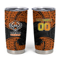 Personalized Wests Tigers Tumbler Cup Polynesian Tribal Pattern Style
