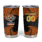 Personalized Wests Tigers Tumbler Cup Polynesian Tribal Pattern Style