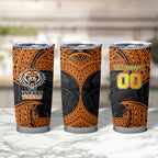 Personalized Wests Tigers Tumbler Cup Polynesian Tribal Pattern Style