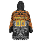 Personalized Wests Tigers Wearable Blanket Hoodie Polynesian Tribal Pattern Style