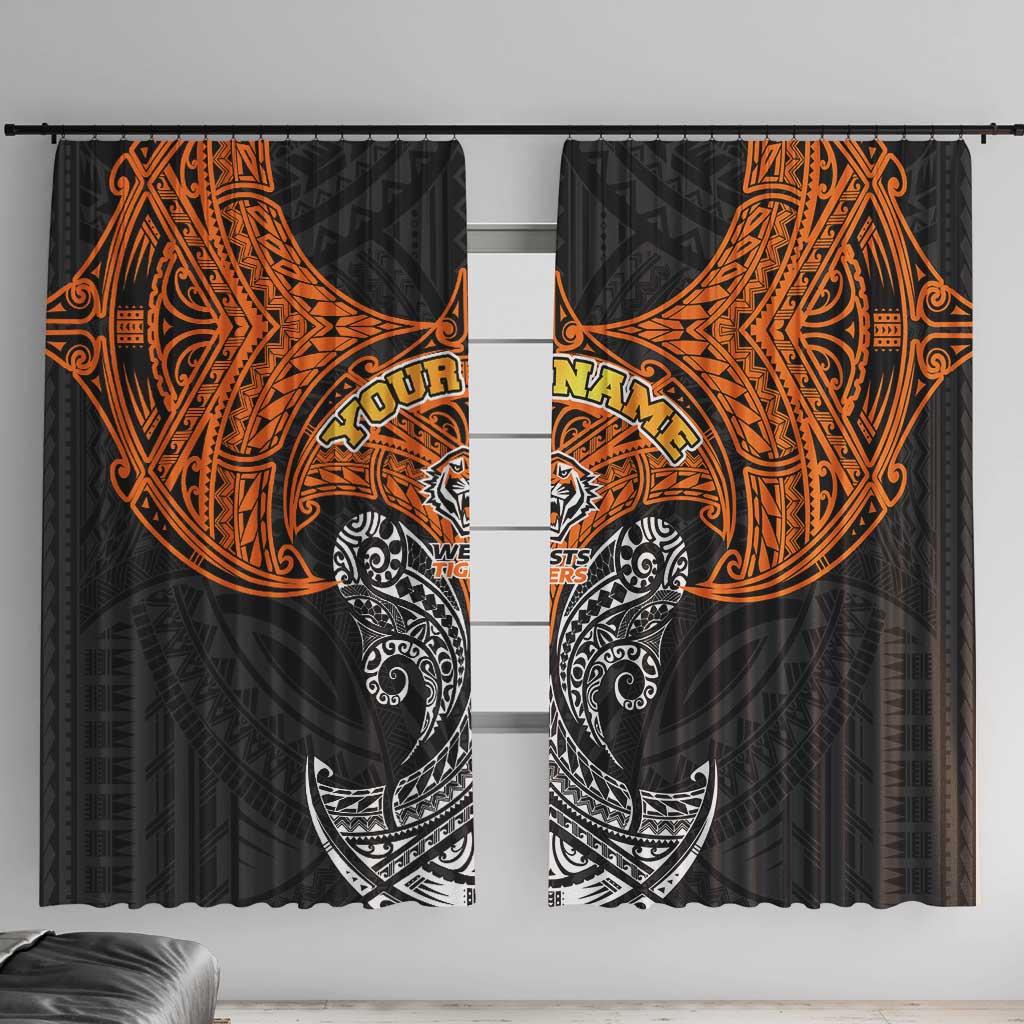 Personalized Wests Tigers Window Curtain Polynesian Tribal Pattern Style