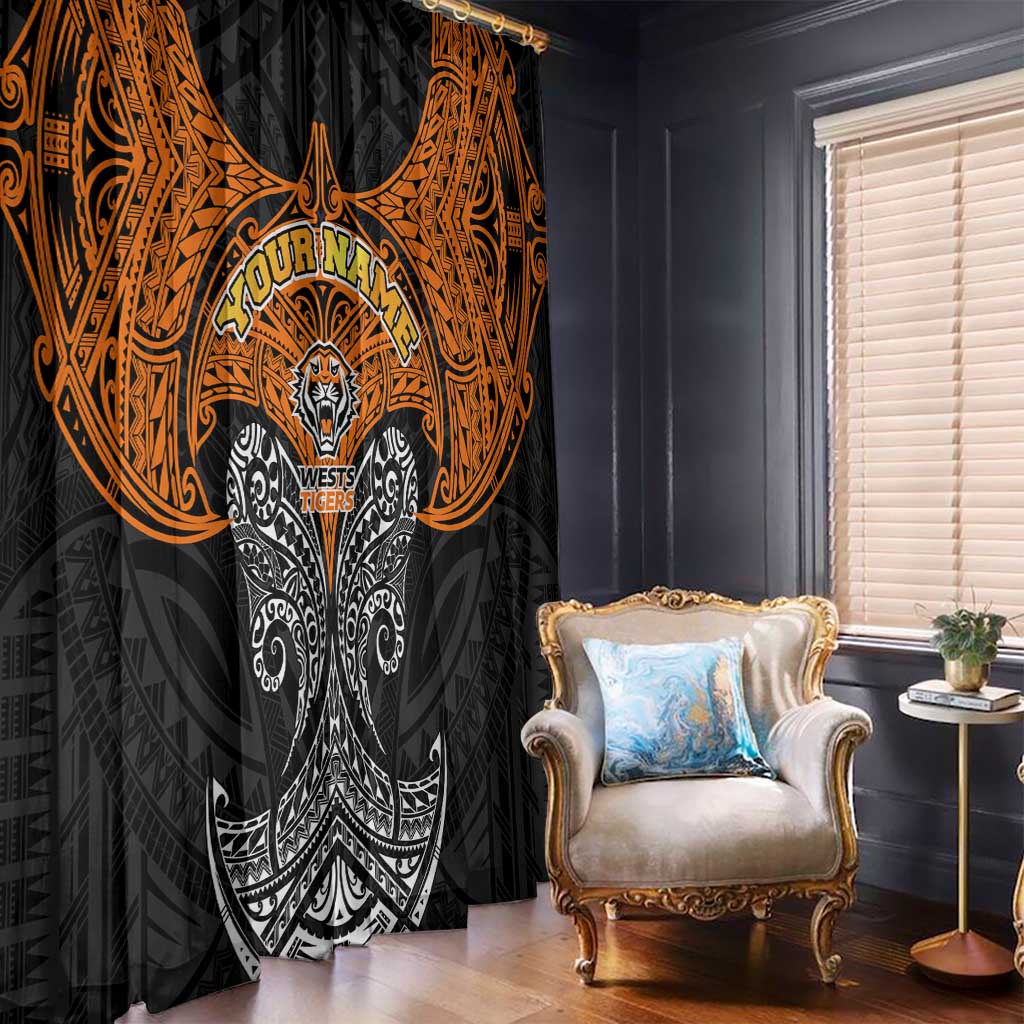 Personalized Wests Tigers Window Curtain Polynesian Tribal Pattern Style