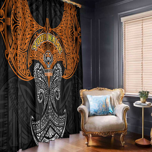 Personalized Wests Tigers Window Curtain Polynesian Tribal Pattern Style