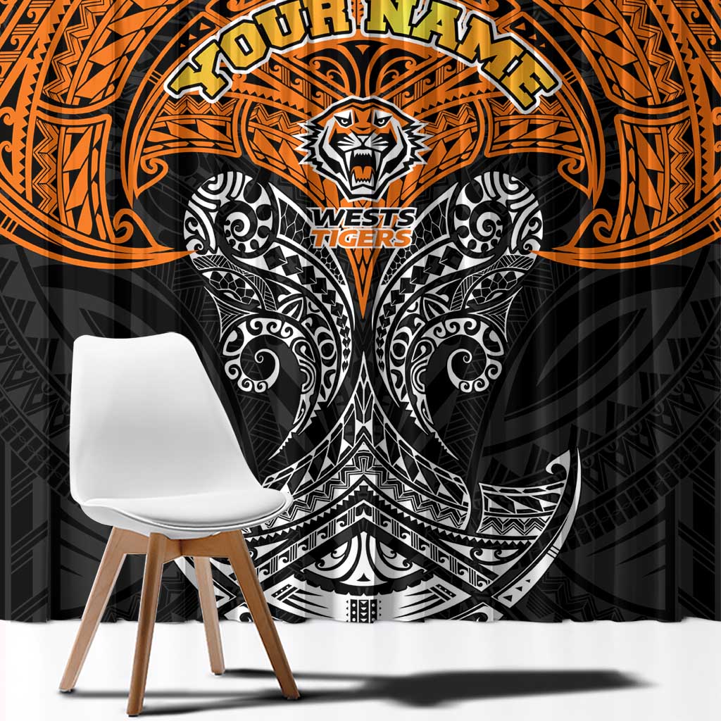 Personalized Wests Tigers Window Curtain Polynesian Tribal Pattern Style