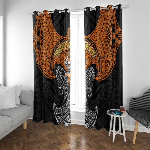 Personalized Wests Tigers Window Curtain Polynesian Tribal Pattern Style