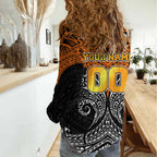 Personalized Wests Tigers Women Casual Shirt Polynesian Tribal Pattern Style