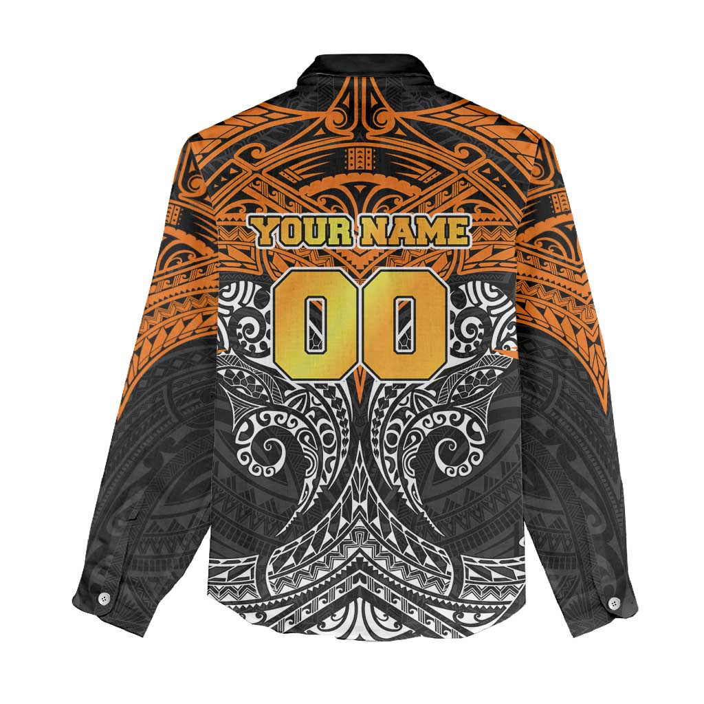 Personalized Wests Tigers Women Casual Shirt Polynesian Tribal Pattern Style