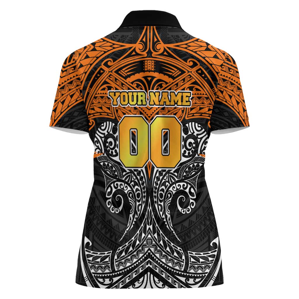 Personalized Wests Tigers Women Polo Shirt Polynesian Tribal Pattern Style