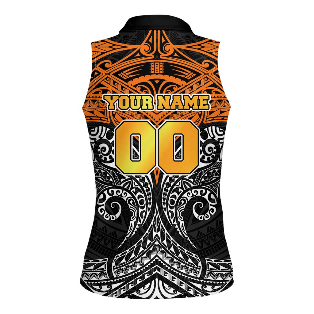 Personalized Wests Tigers Women Sleeveless Polo Shirt Polynesian Tribal Pattern Style