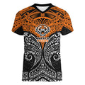 Personalized Wests Tigers Women V-Neck T-Shirt Polynesian Tribal Pattern Style