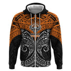Personalized Wests Tigers Zip Hoodie Polynesian Tribal Pattern Style