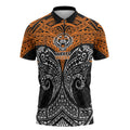 Personalized Wests Tigers Zipper Polo Shirt Polynesian Tribal Pattern Style