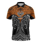 Personalized Wests Tigers Zipper Polo Shirt Polynesian Tribal Pattern Style