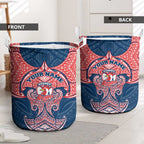 Personalized Sydney Roosters Laundry Basket Polynesian Tribal Pattern Style