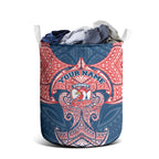 Personalized Sydney Roosters Laundry Basket Polynesian Tribal Pattern Style