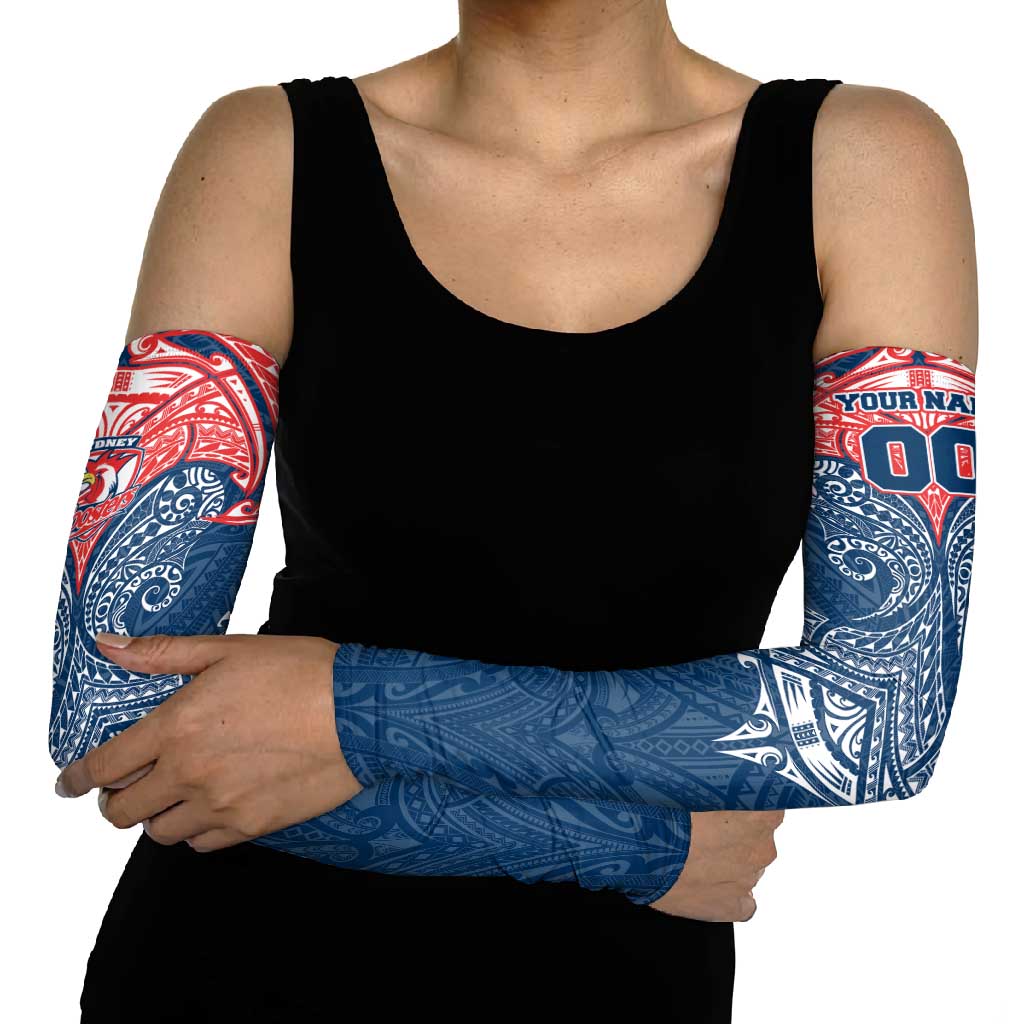 Personalized Sydney Roosters Arm Sleeves Polynesian Tribal Pattern Style
