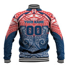 Personalized Sydney Roosters Baseball Jacket Polynesian Tribal Pattern Style