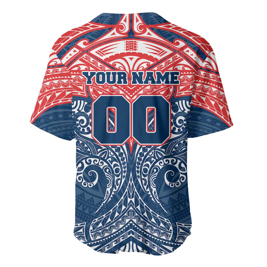 Personalized Sydney Roosters Baseball Jersey Polynesian Tribal Pattern Style