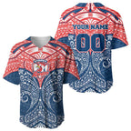 Personalized Sydney Roosters Baseball Jersey Polynesian Tribal Pattern Style