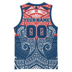 Personalized Sydney Roosters Basketball Jersey Polynesian Tribal Pattern Style