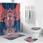 Personalized Sydney Roosters Bathroom Set Polynesian Tribal Pattern Style