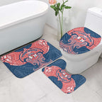 Personalized Sydney Roosters Bathroom Set Polynesian Tribal Pattern Style