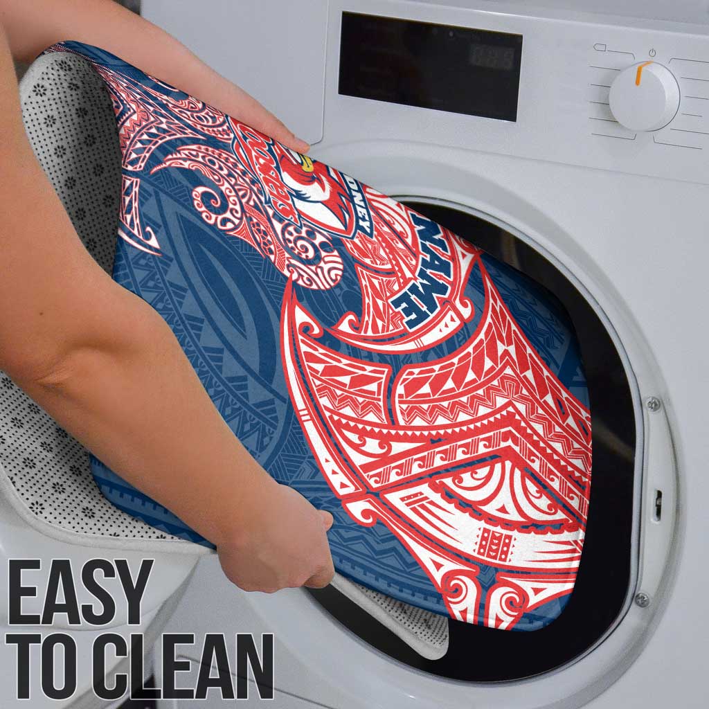 Personalized Sydney Roosters Bathroom Set Polynesian Tribal Pattern Style