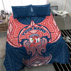 Personalized Sydney Roosters Bedding Set Polynesian Tribal Pattern Style