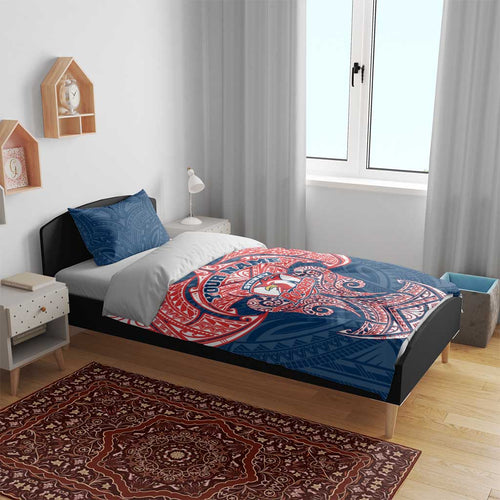 Personalized Sydney Roosters Bedding Set Polynesian Tribal Pattern Style