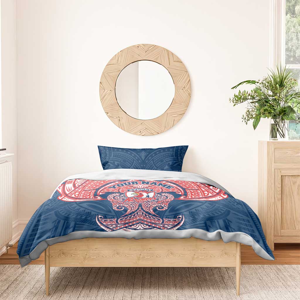Personalized Sydney Roosters Bedding Set Polynesian Tribal Pattern Style