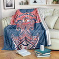 Personalized Sydney Roosters Blanket Polynesian Tribal Pattern Style