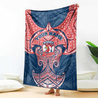 Personalized Sydney Roosters Blanket Polynesian Tribal Pattern Style