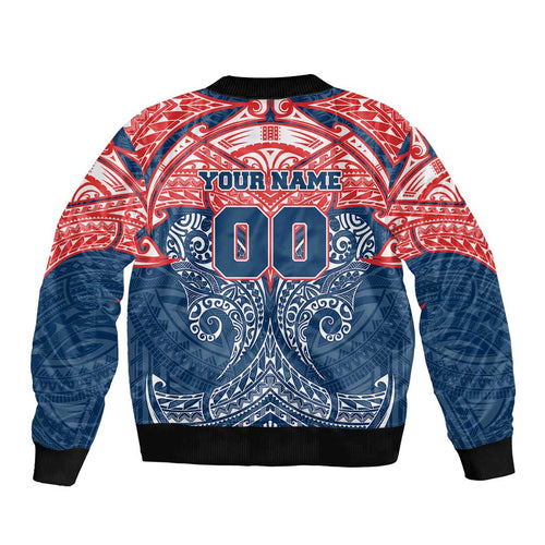 Personalized Sydney Roosters Bomber Jacket Polynesian Tribal Pattern Style