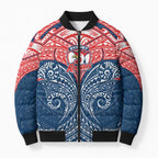 Personalized Sydney Roosters Bomber Puffer Jacket Polynesian Tribal Pattern Style