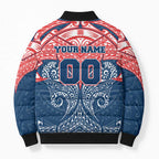 Personalized Sydney Roosters Bomber Puffer Jacket Polynesian Tribal Pattern Style