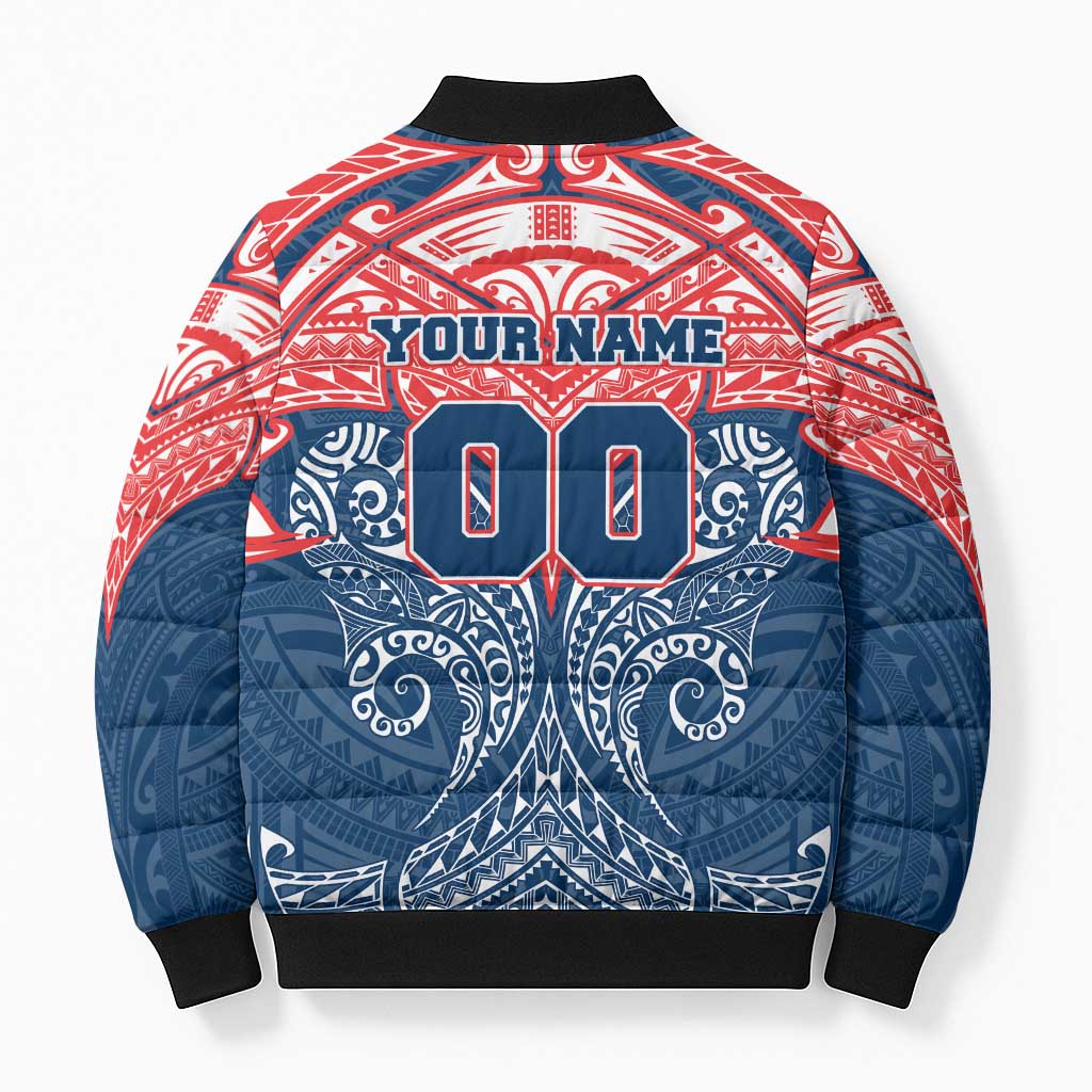 Personalized Sydney Roosters Bomber Puffer Jacket Polynesian Tribal Pattern Style