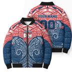 Personalized Sydney Roosters Bomber Puffer Jacket Polynesian Tribal Pattern Style