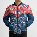 Personalized Sydney Roosters Bomber Puffer Jacket Polynesian Tribal Pattern Style