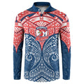 Personalized Sydney Roosters Button Sweatshirt Polynesian Tribal Pattern Style